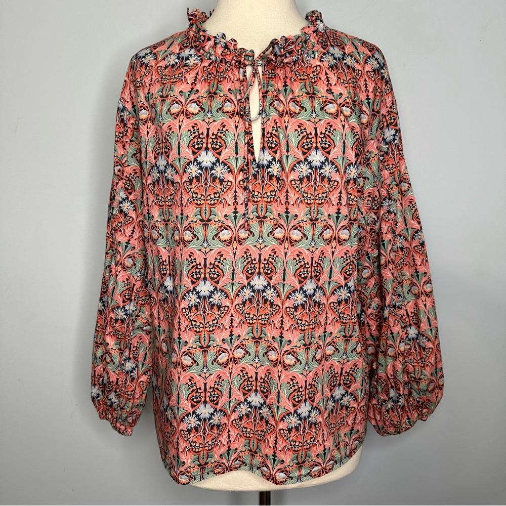 J. Crew Pink Floral Printed Peasant Blouse - Picture 4 of 16